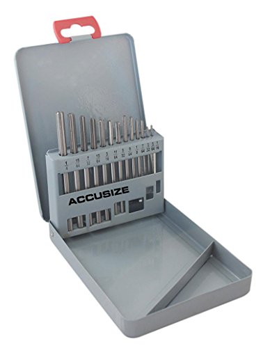 Accusize HSS 6542 Chucking Reamer Set, 13 Pc, 1/16 in to 1/4 in