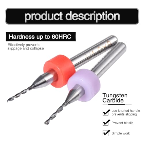 10 Pcs Tungsten Carbide Macro Drill Bits, PCB Drill Bits for Jewelry, CNC, Soft Metals, Model Making, Wood - Cutting Dia: 0.3mm, 0.4mm, 0.5mm, 0.6mm, 0.7mm, 0.8mm, 0.9mm, 1.0mm, 1.1mm, 1.2mm - color: 10 Pcs (0.3-1.2)mm