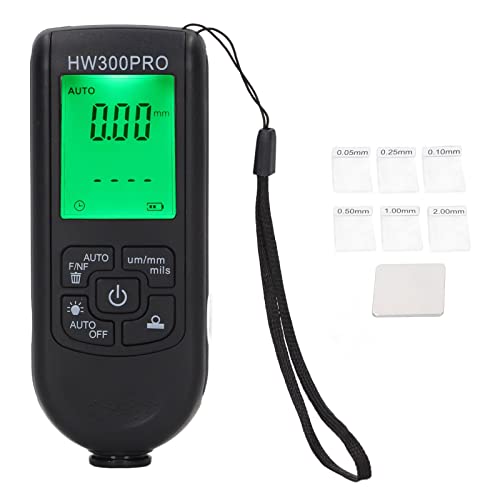 2024 Paint Thickness, Digital Coating Paint Depth with Portable Rope, Paint Thickness Meter Automatic Shutdown Function Paint Coating Meter for Outdoor (Black) - color: Black