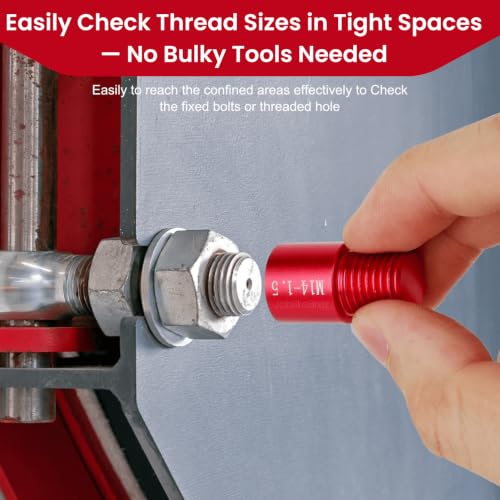 Thread Checker, 74pcs Nut and Bolt Thread Checker, 39 Inch & 35 Metric Box Set Thread Gauge, Thread Checker Standard and Metric Suitable for Size Checker of Bolts or Nuts in Narrow Areas - size: 74 Thread Checker