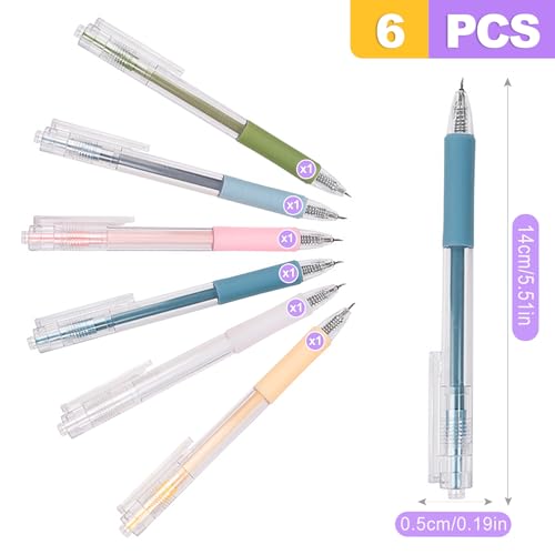 6 Pack Retractable Craft Knife Pen Set in 6 Colors, Precision Paper Cutter for DIY Projects, Art, Scrapbooking, Detail Hobby Blade for Stickers