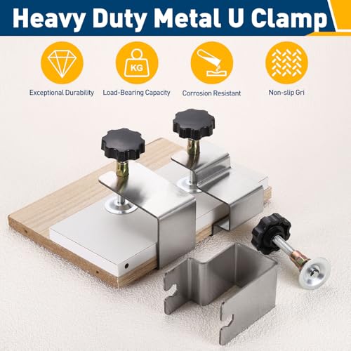 HARFINGTON 4Pcs Stainless Steel C Clamp 2.1" Dia Tiger Clamp - size: 2.1", style: Universal with Foam Pads