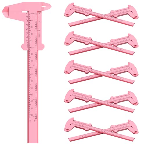 0-6 Inch/150mm Vernier Plastic Caliper Measuring Ruler,Pink - color: Pink