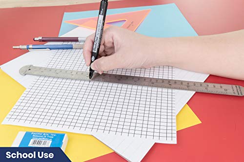 Pacific Arc 12 inch Pica Pole Metal Ruler, with Pica, Points, Inches, and Agate Measurements, Stainless Steel Ruler for Drafting