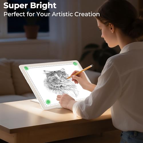 Bawaslom Rechargeable A4 LED Diamond Painting Light Board for Tracing,White - color: White, size: A4