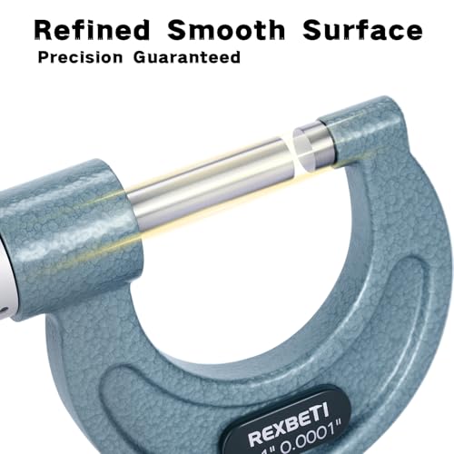 REXBETI Outside Micrometer, Ultra-Precision Carbide Tipped Measuring Tool - size: 0-1" Range
