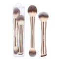 MAANGE Foundation Makeup Brushes, 2Pcs Double Ended Makeup Brush for Blending Liquid Powder Concealer Cream Blush Buffe (Gold) - color: Gold-2pcs
