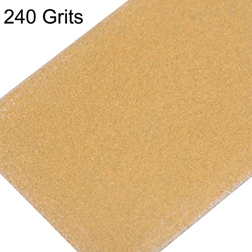 HARFINGTON 50pcs Micro Sander Paper 240 Grit 3.5x1.2 Inch Mini Sanding Sheets Strips Hook Loop Sandpapers for Wood Metal Small Projects Tight Spaces Polish Work - size: 240 Grit