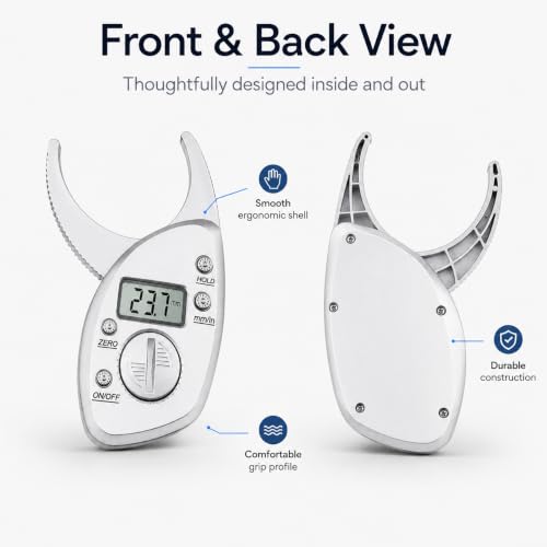 Digital Body Fat Caliper with LCD Display, Skinfold Tester and Tape Measure