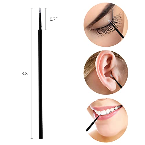 Tbestmax 500 Pcs Disposable Micro Applicator Brush Micro Swabs, Eye Lashes Mascara Wands for Eyelash Extension Black - color: Black