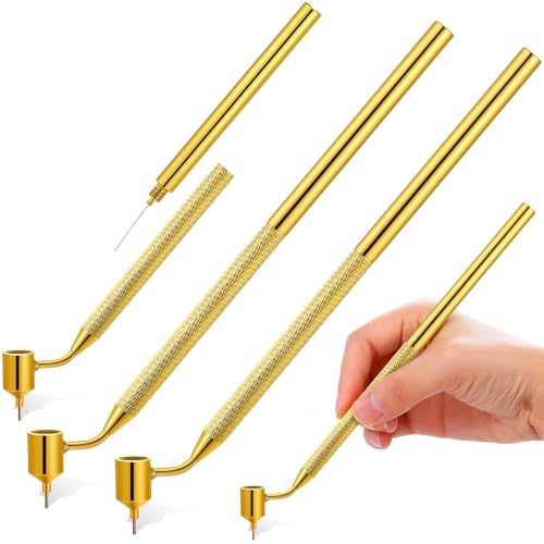 Gersoniel 4 Pcs Automotive Touch up Paint Pen, 0.5mm Fine Line Gold