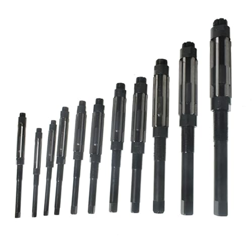 WFLNHB 11 Set High Speed Steel Adjustable Hand Reamers, H4-H14, 11.75mm-38mm, All 6 Blades Replacement for Drilling Machine and Other Machine, Metric