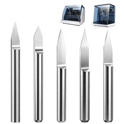 5PCS CNC Wood Carving Router Bit Set for Carvera/Carvera Air - size: Single Flute Engraving Bit