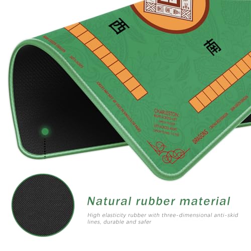 2F22E Green Mahjong Mat for Table 32.4" x 32.4", Non-Slip Mah Jongg Mat - color: Green