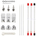 25PCS Airbrush Replacement Parts Kit (0.2mm/0.3mm/0.5mm) - size: 0.2/0.3/0.5MM Needles & Nozzles& Caps+Wrench