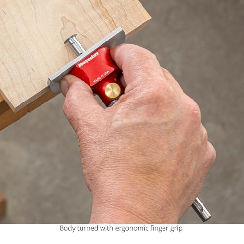 Woodpeckers Wheel Marking Gauge With Micro Adjust, Create Precision Layouts With Ultra-Thin Circular Blade, 2-Position Reference Plate, USA Made - WWMG