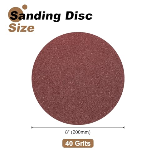 uxcell 5pcs 8-Inch PSA Sanding Discs, 40 Grits Aluminum Oxide Self Adhesive Stick Back Sandpapers, No-Hole Round Wet/Dry Sander Papers, Sand Auto Car Paint, Wood, Metal - size: 40 Grit