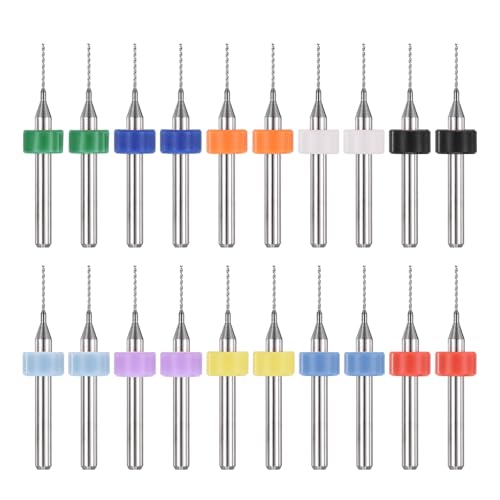 PATIKIL 20 Pack 0.6mm Micro Drill Bits Carbide Tungsten Steel - size: 0.6mm