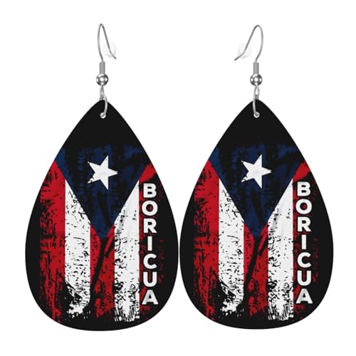 Faux Leather Teardrop Earrings - color: Silver
