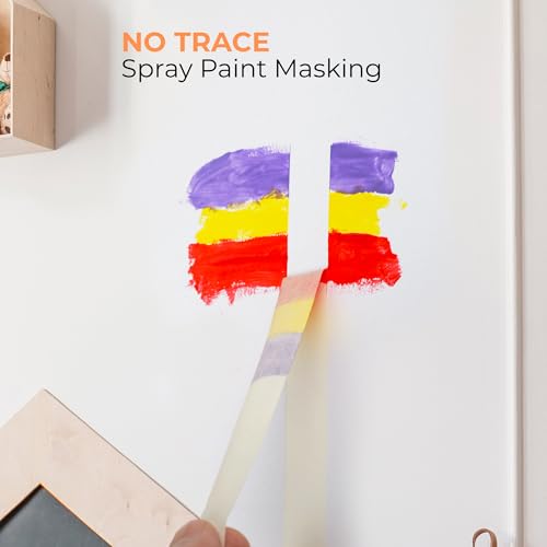 3 Pack White Masking Tape - Painters Tape 1 Inch Wide - Multi-Surface, Water Resistant, Indoor & Outdoor Use - 270FT Total - Artist Tape for Paint, Wall, Watercolor, Car, DIY (#4010)