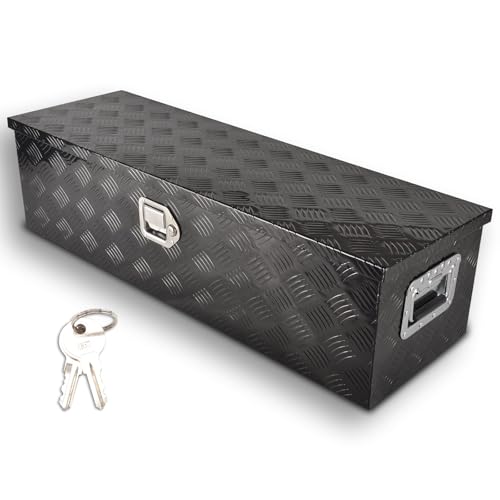 39" Aluminum Truck Bed Tool Box with Lock, Black(39"×13"×10") - color: Black, size: 39"x13"x10"