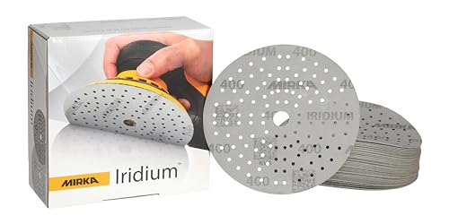 Mirka Iridium 6 Inch 400 Grit Premium Ceramic Blend Sanding Discs, 50 Pack - size: Grit 400