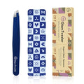 Expert Slant Tweezer - GlamTweeler Stainless Steel Tweezers for Men & Women - color: Navy Blue