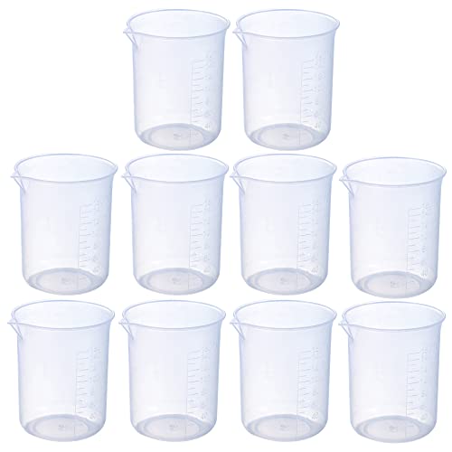 10 PCS 150ml Resin Mixing Cups, Liquid Measuring Cups, Plastic Beaker, Graduation Epoxy Resin Cups for Resin Epoxy Paint Food, Lab Use - size: 150ml 10pcs