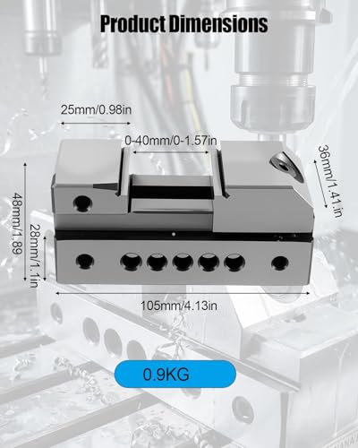 1″ Precision Grinding Vise for Machine Tools Drilling Bench and More Machining Platform with Hex Wrench, Alloy Steel Precision Grinding Screwless Mini Insert Vise Silver - size: 1-in