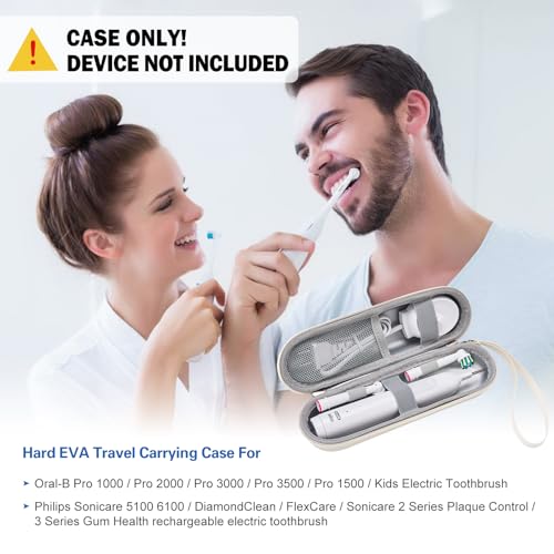 ProCase Toothbrush Travel Case for Oral-B & Sonicare -Beige - color: Beige