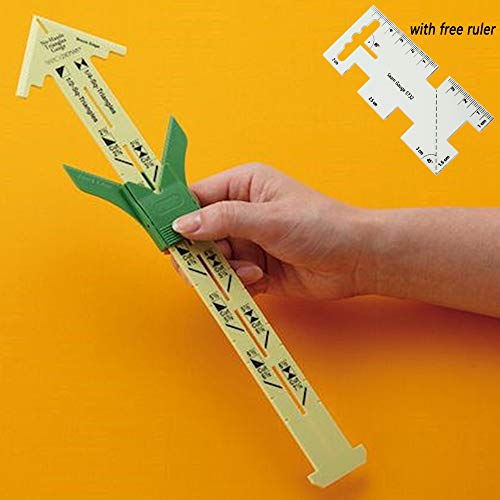 HONEYSEW No-Hassle Triangles Gauge Sewing Tool with Free Seam Gauge Ruler - color: Style 2