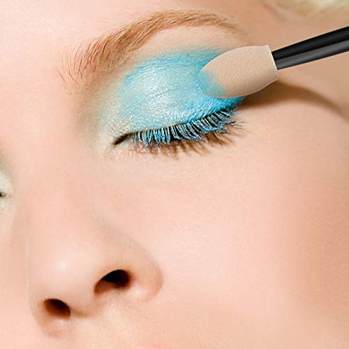 Cuttte 120PCS Disposable Eye Shadow Applicators Sponge with Container - color: Black