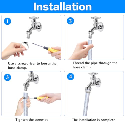 25 Pcs Adjustable Stainless Steel Hose Clamps Assortment, 1/4-2 in (6-51mm)