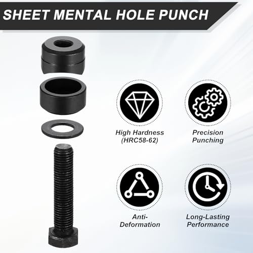 HARFINGTON Sheet Metal Hole Punch 5/8" Bearing Steel Circle Hole Puncher - size: 5/8"