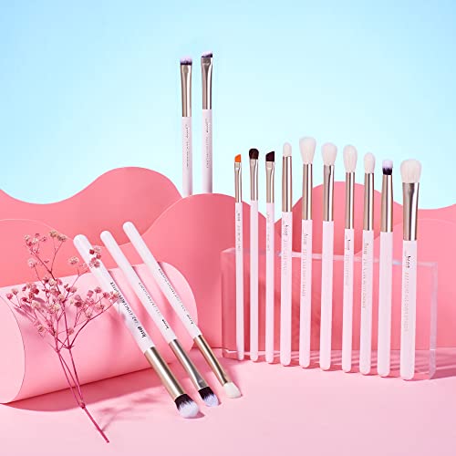 Jessup Eyeshadow Brushes Set for Blending, Eyeliner, Eyebrow 15pcs T294 - color: B-Blushing Bride