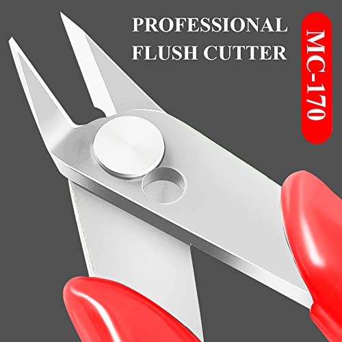 MONVICT 5 Inch Micro Wire Cutters, Flush Cutters Ultra Sharp Cutting Edge - color: 5"- Pack 1