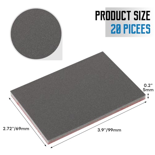 20Pcs Sanding Sponge, 3 x 4 Inch Soft Foam Sanding Block, 1500 Grit - style: 1500 Grit