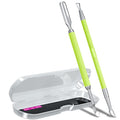 2PCS Neon Green Cuticle Pusher Tool and Scraper Nail Pusher - color: Neon Green