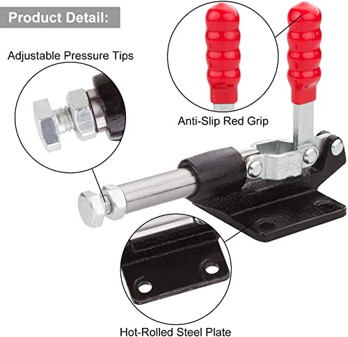 Utoolmart Adjustable Toggle Clamp, Pull Button Quick-Release Push Pull Action Toggle Clamp 851 Lbs Capacity High Carbon Steel GH-304-EM Toggle Clamp - size: GH-304-EM 1pc