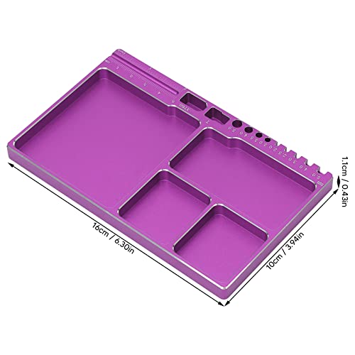 Magnetic Screw Tray, Anti Loss Parts Organizer with Magnetic Pads (Purple) - color: Purple