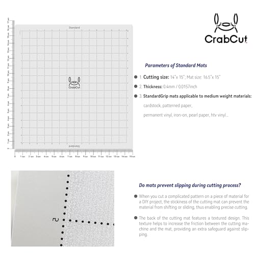 14x15 Inch Cutting Mats for Silhouette Cameo 4 Plus and Cameo 5 Plus 3 Pack Durable Long Lasting Replacement Cut Mat Standard Stickiness - color: Standard