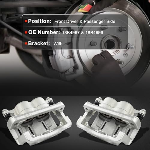 cciyu Front Left & Right Disc Brake Calipers Assembly 18B4997 18B4996 - size: Front[18B4997+18B4996]