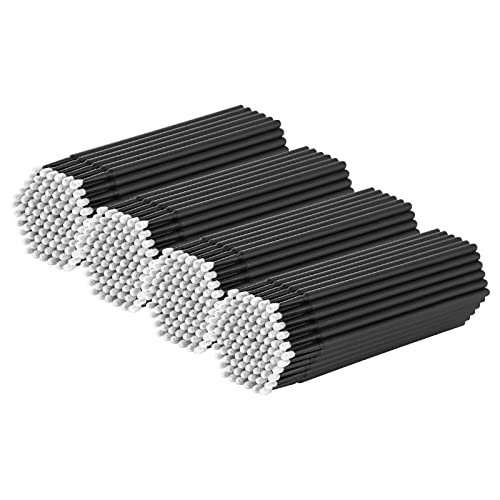 tifanso 400PCS Disposable Micro Cotton Swabs for Eyelash Extensions, Black - color: Black