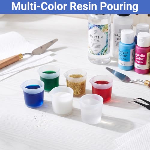Gartful 10Pcs 30ml Silicone Measuring Cups with Spout for Resin Epoxy - size: Small-30ml*10