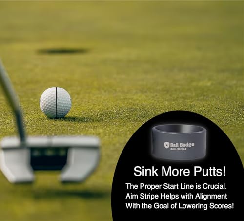 Aim Stripe, Golf Ball Alignment Tool, Full Metal, Training Aid - color: Grey