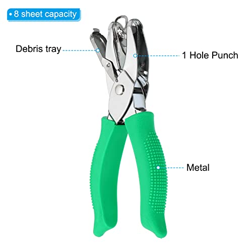 PATIKIL 1/4" Star Single Hole Punch, Handheld Hole Puncher with Grip Metal Paper Puncher for DIY Craft Scrapbook Ticket Card, Green - style: Star