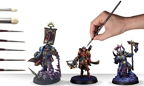 FOXBITE 7 Set Brushes for Miniature Painting Synthetic Modeling Pieces Fine Detail Paint Brush Miniature Painting Kit Mini Paints Acrylic for Warhammer minipainting