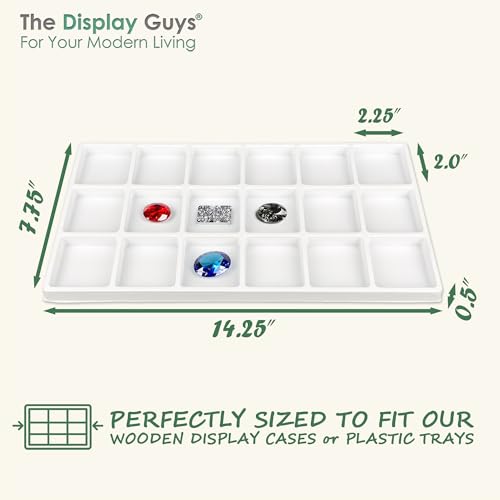 The Display Guys 2-Pack 18-Compartment Jewelry Tray Inserts, White - color: White, size: Compartments - 18