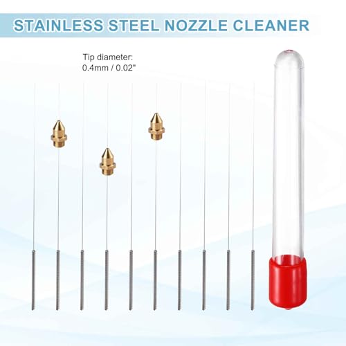 MECCANIXITY 20Pcs 3D Printer Nozzle Cleaning Kit Precision 0.4mm Stainless Steel Cleaner Needles for 3D Printer Clog Removal, Maintenance - size: 0.4mm