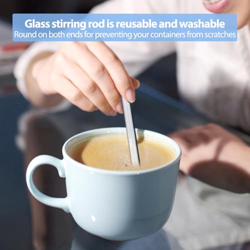 15 Pack Thick Glass Stir Sticks, 8mm x 6 Inch, Pigment Mixing Rods - size: 6 inch 8 mm